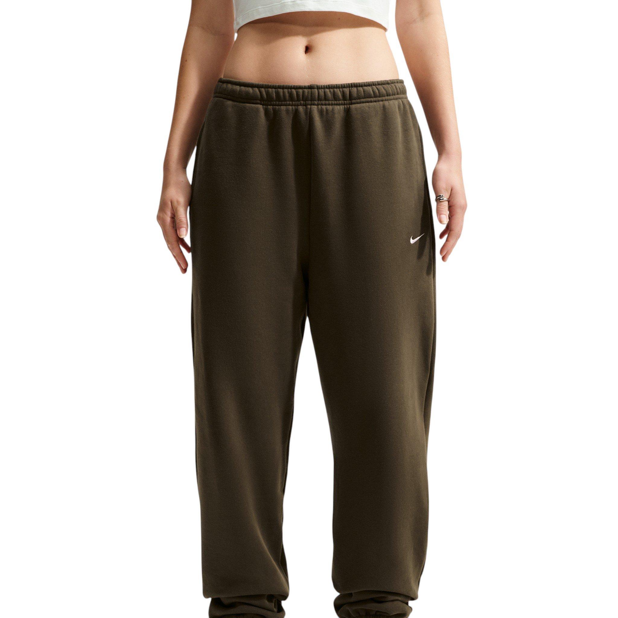 Nike Women's Studio Fleece Medium Weight HR Oversized Cuffed Trousers - Brown - BROWN